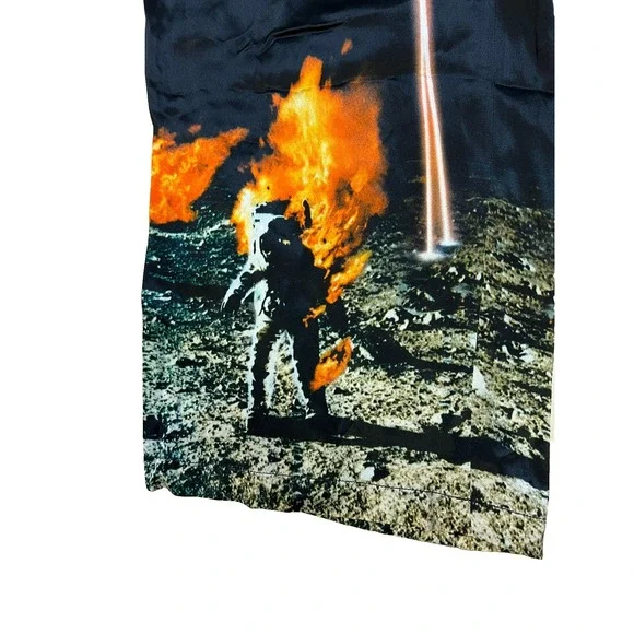 NWT Paco Rabanne City City Wide Leg Crop Pant Silky Black Flaming Astronauts XS - Picture 4 of 14